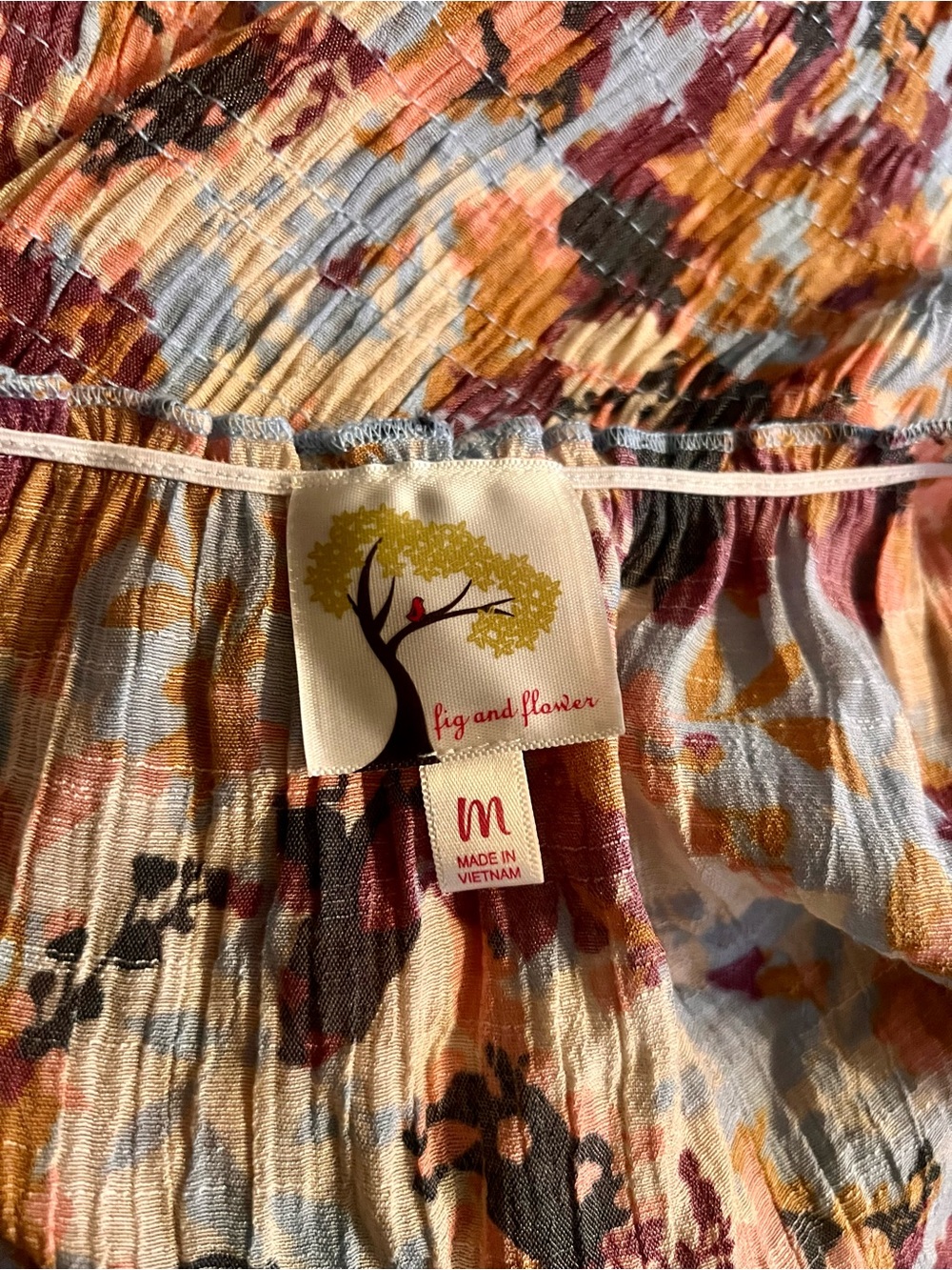 fig and flower Light Blue and Peach Floral Tiered Maxi Dress - Picture 5 of 6